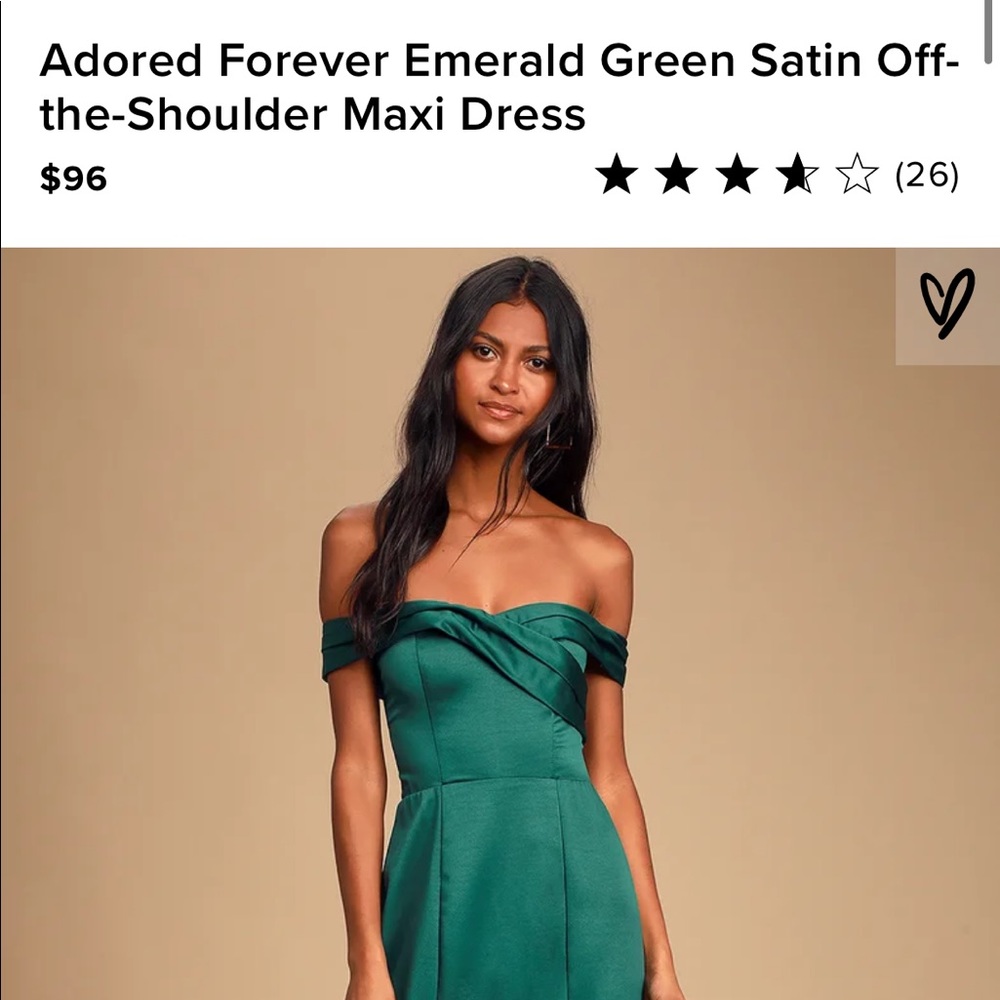 Lulu’s Adored Forever Emerald Satin OTS Dress